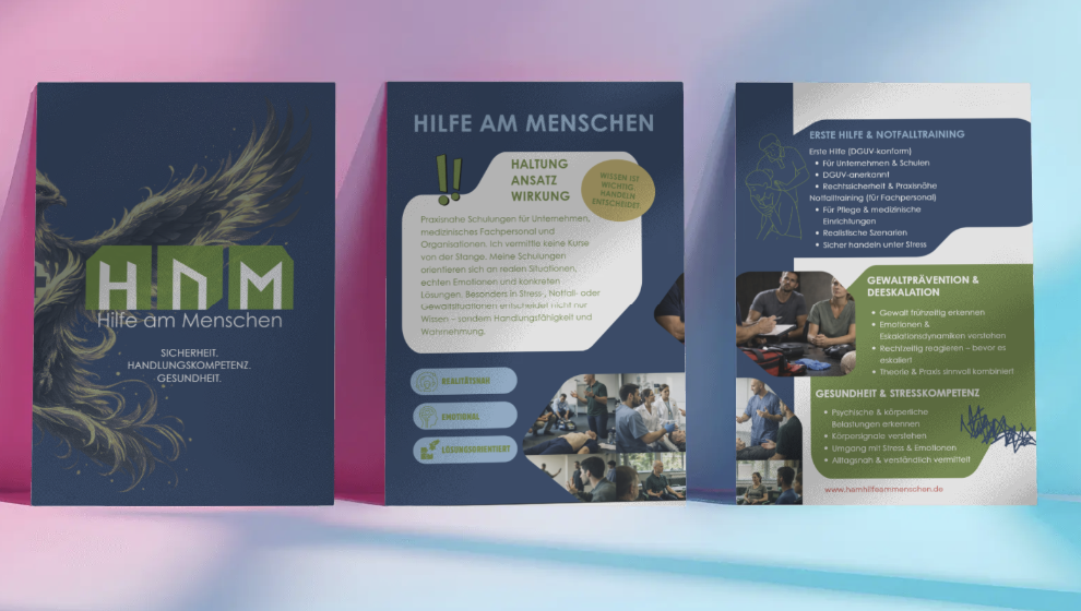 Flyer Hilfe am Menschen Grafik Design Agentur Solraura