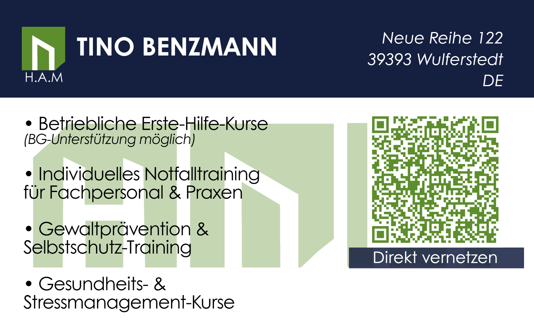 Visitenkarte Branding Grafikdesign Rückseite